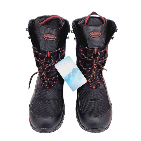 Rockmark Winter Snow Boots Men's Sz 7 Black Outdoor Warm Mid Calf Waterproof New - Picture 4 of 16
